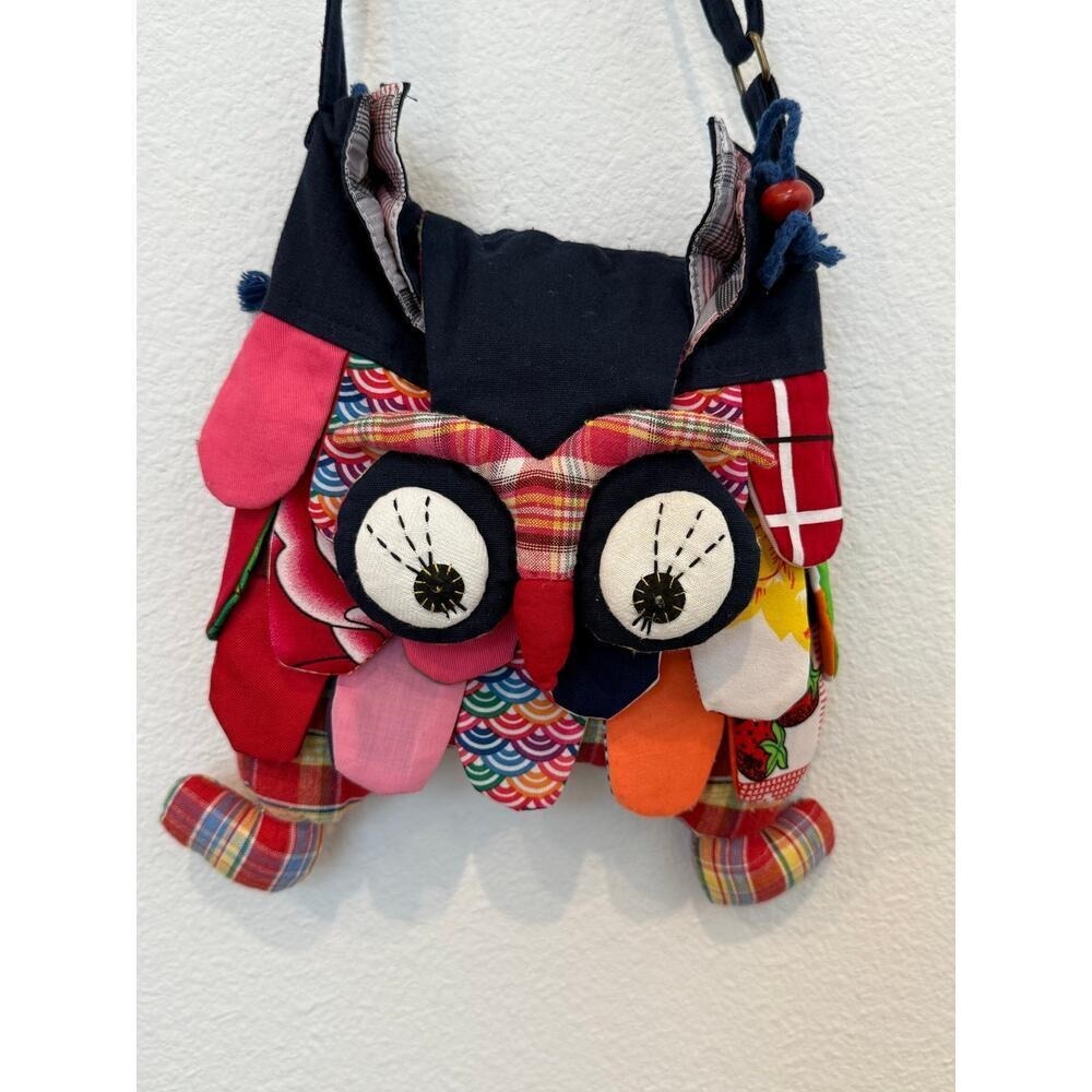 Handmade Fabric Owl Quilt Bag/Purse Snap Closure with‎ Coin Purse